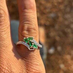 & Other Stories Green Gemstone Silver Ring